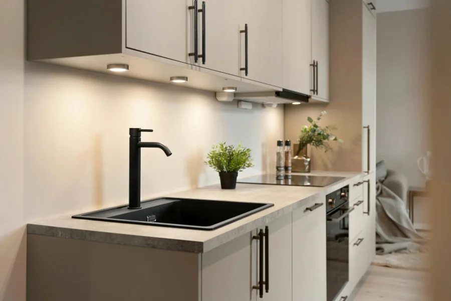 Metal Sink in Modern Kitchen